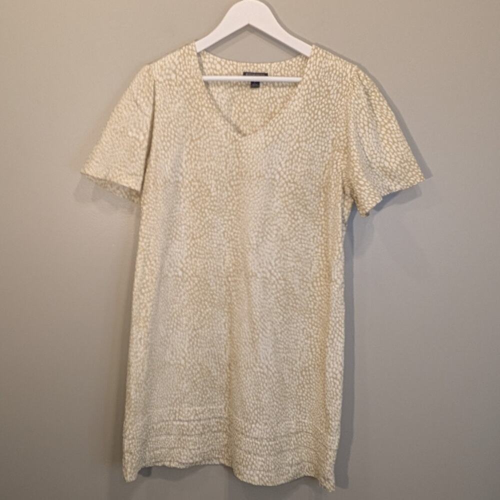 Nicole Miller Original Linen Sheath Dress Neutral Church Brunch Casual - Size L
